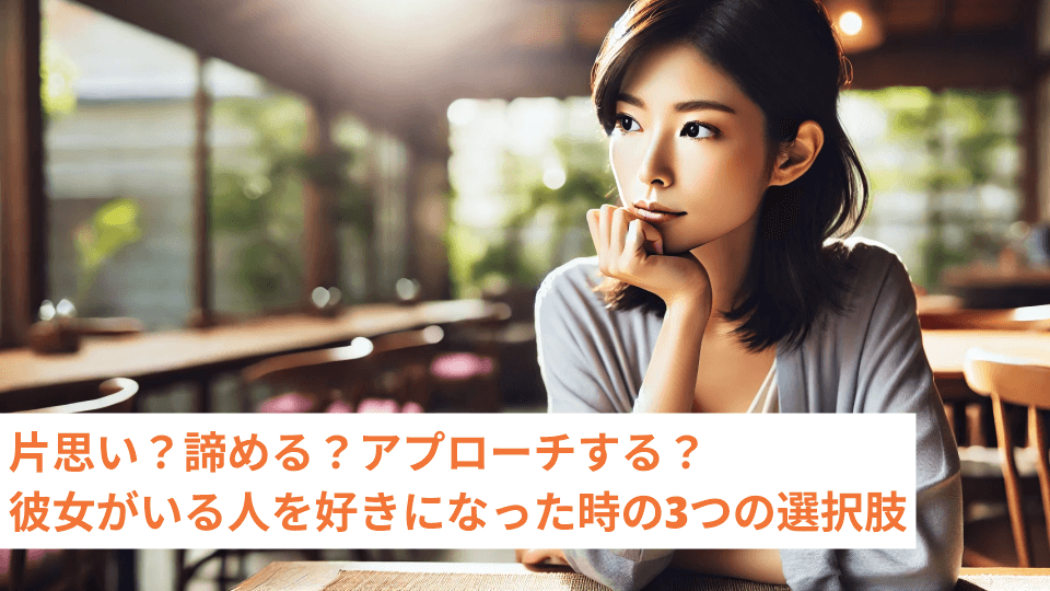 片思い？諦める？アプローチする？彼女がいる人を好きになった時の3つの選択肢　