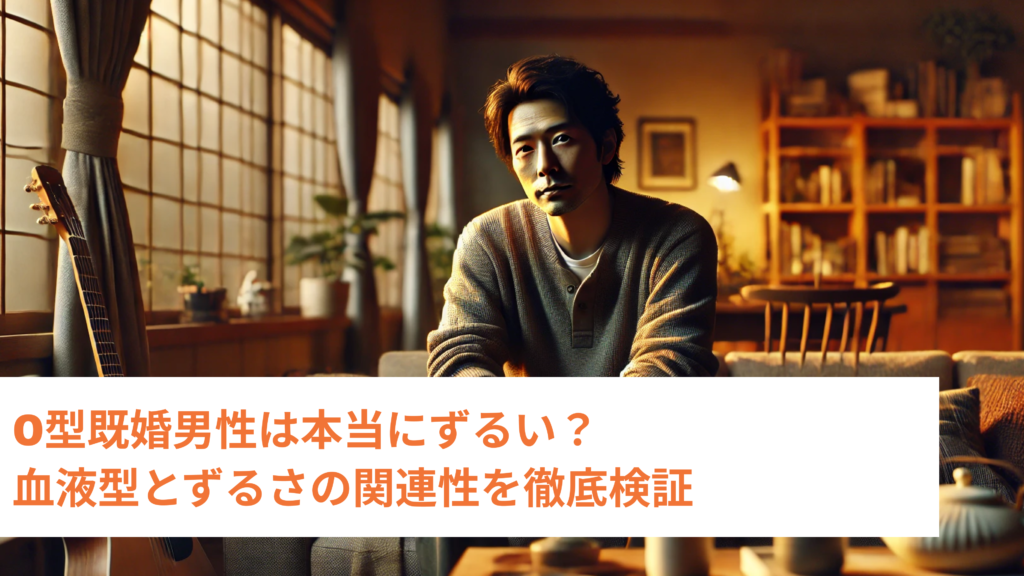 O型既婚男性は本当にずるい？血液型とずるさの関連性を徹底検証