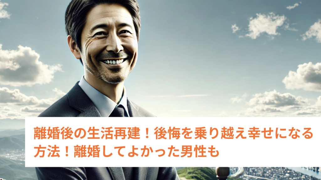 離婚後の生活再建！後悔を乗り越え幸せになる方法！離婚してよかった男性も