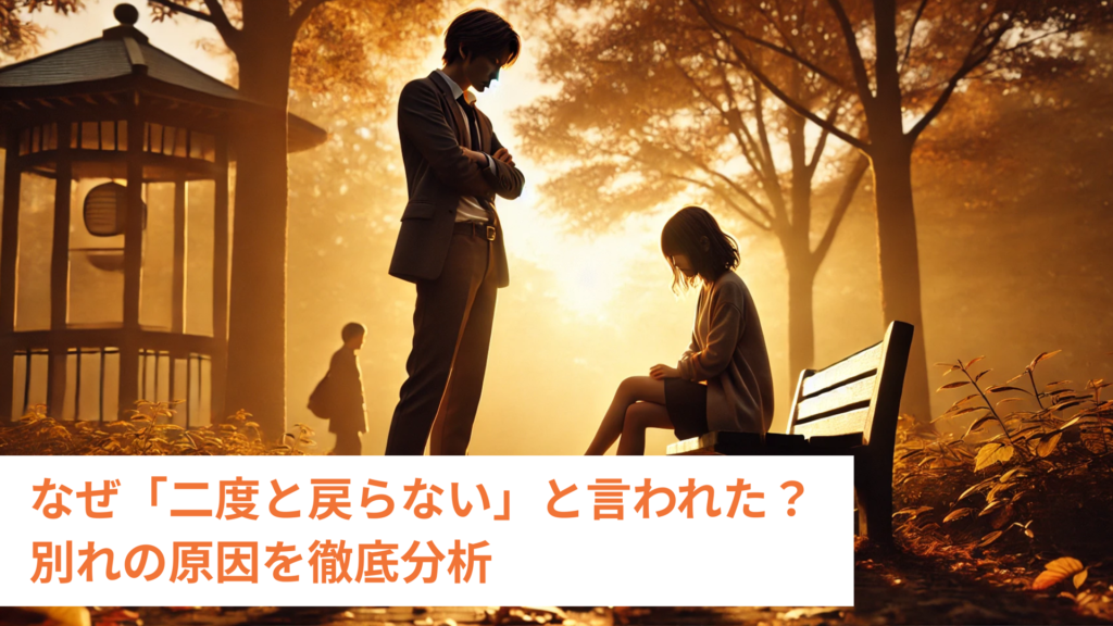 なぜ「二度と戻らない」と言われた？ 別れの原因を徹底分析