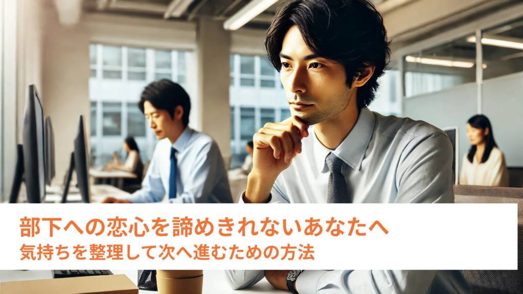 部下への恋心を諦めきれないあなたへ。気持ちを整理して次へ進むための方法