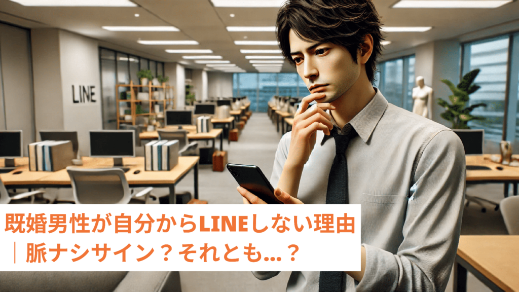 既婚男性が自分からLINEしない理由｜脈ナシサイン？それとも…？