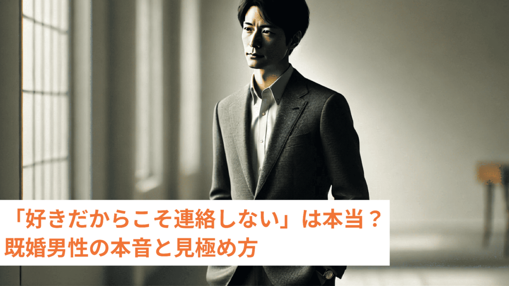 「好きだからこそ連絡しない」は本当？既婚男性の本音と見極め方