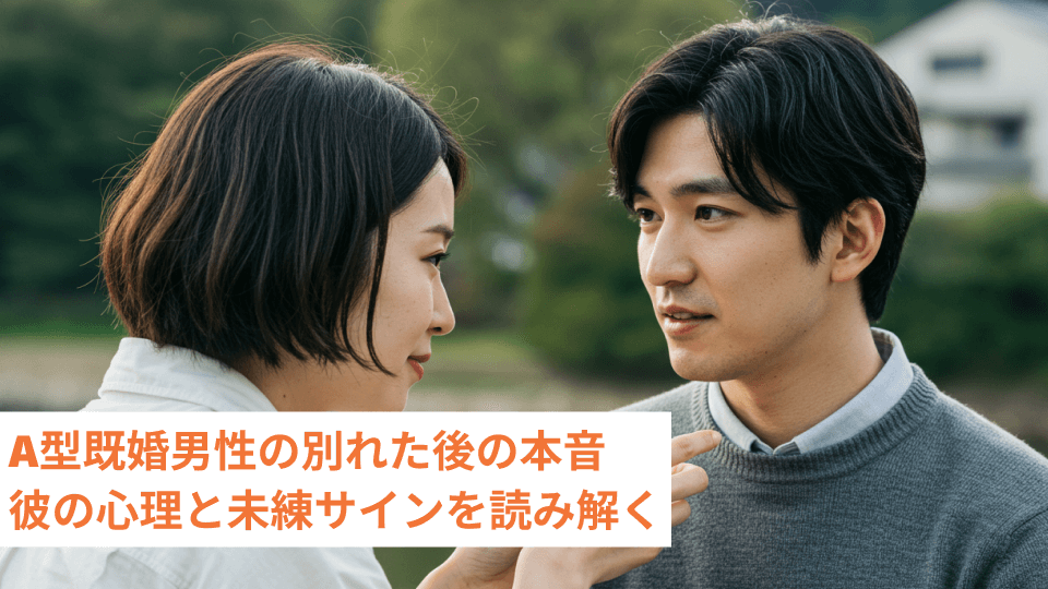 A型既婚男性の別れた後の本音 彼の心理と未練サインを読み解く