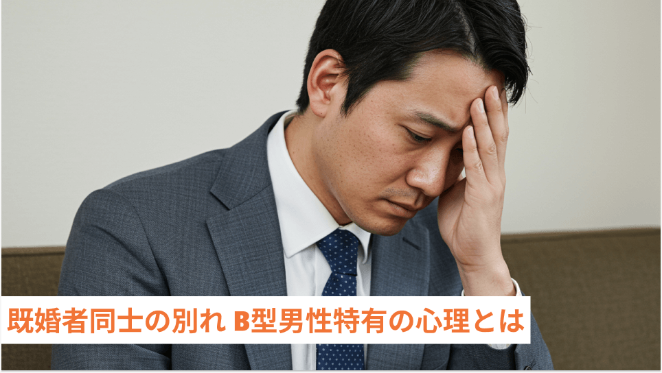 既婚者同士の別れ B型男性特有の心理とは
