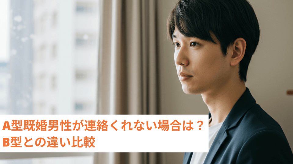 A型既婚男性が連絡くれない場合は？B型との違い比較