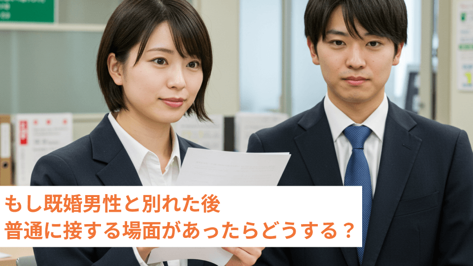 もし既婚男性と別れた後普通に接する場面があったらどうする？