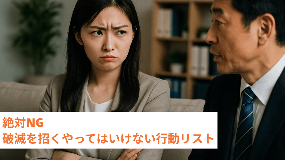 絶対NG 破滅を招くやってはいけない行動リスト