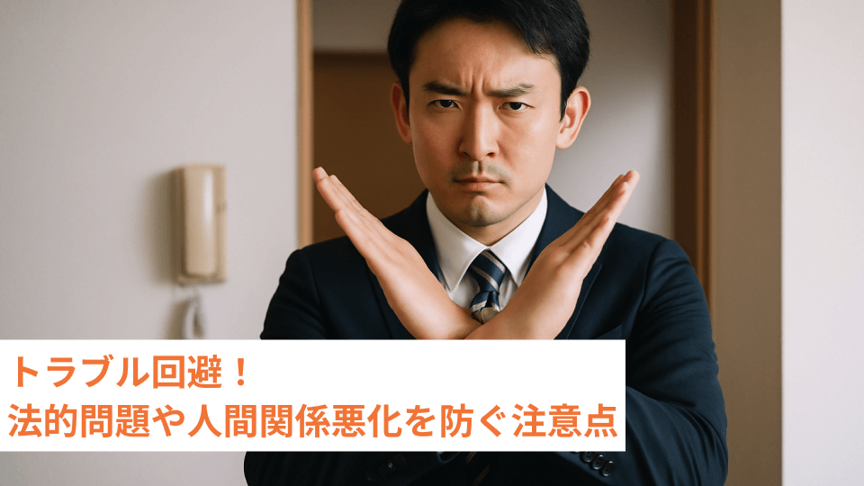 トラブル回避！法的問題や人間関係悪化を防ぐ注意点