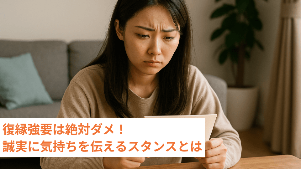 復縁強要は絶対ダメ！誠実に気持ちを伝えるスタンスとは