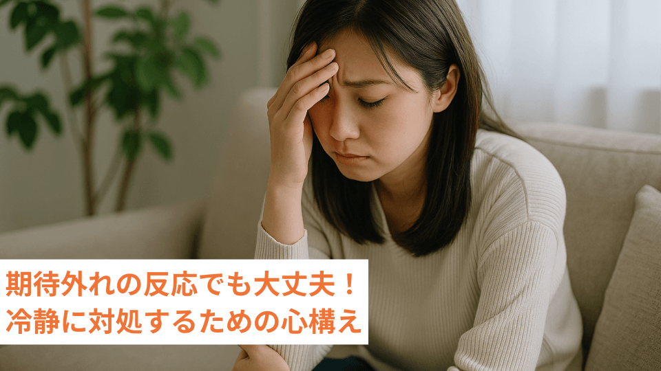 期待外れの反応でも大丈夫！冷静に対処するための心構え