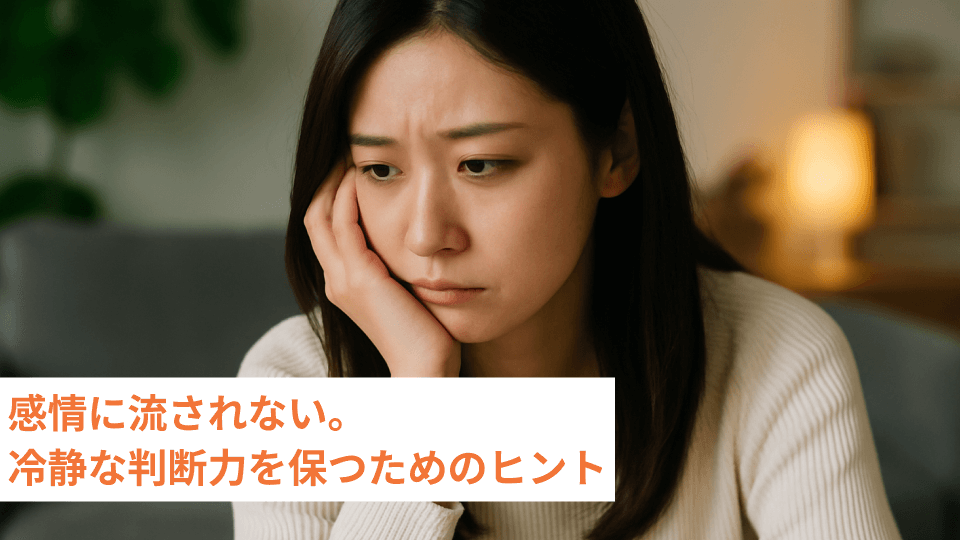 感情に流されない。冷静な判断力を保つためのヒント