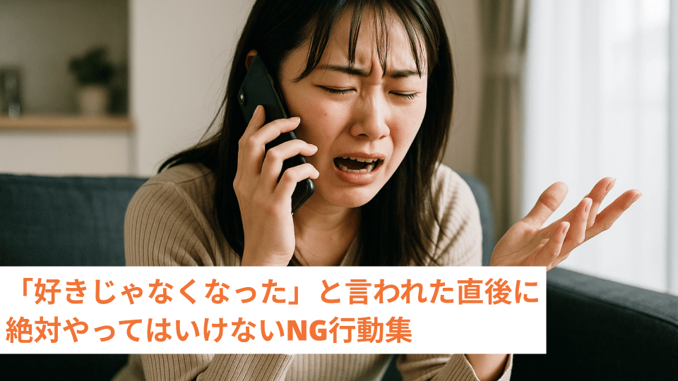 「好きじゃなくなった」と言われた直後に絶対やってはいけないNG行動集