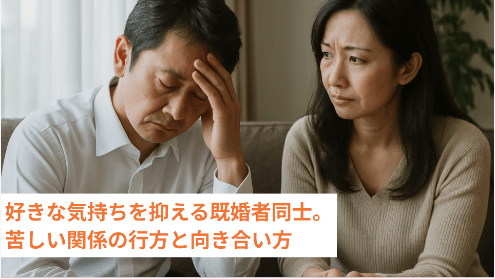 好きな気持ちを抑える既婚者同士。苦しい関係の行方と向き合い方