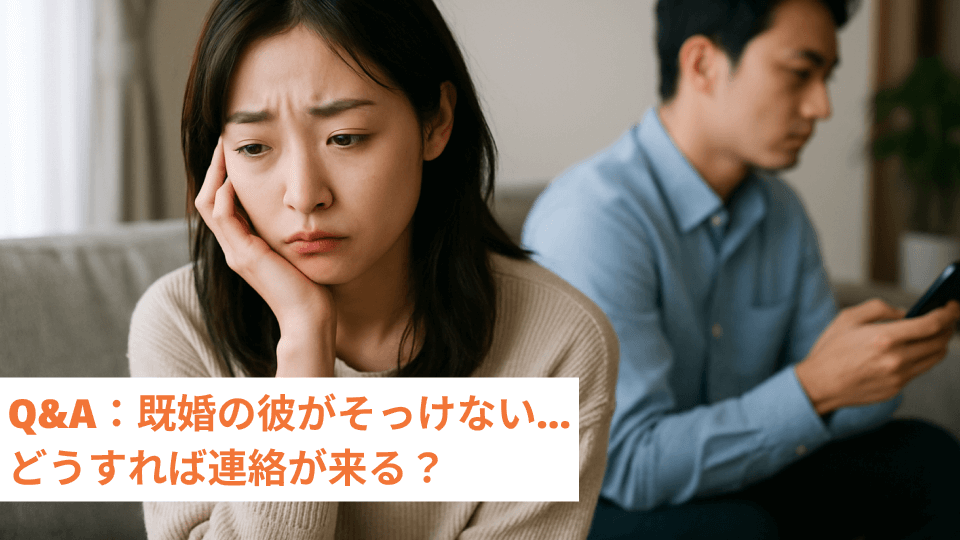 Q&A：既婚の彼がそっけない…どうすれば連絡が来る？