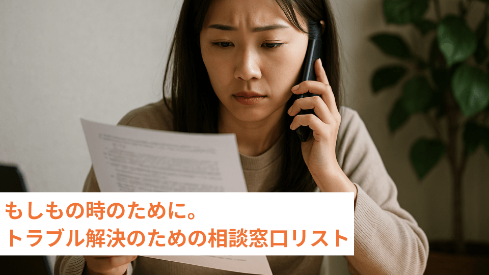 もしもの時のために。トラブル解決のための相談窓口リスト