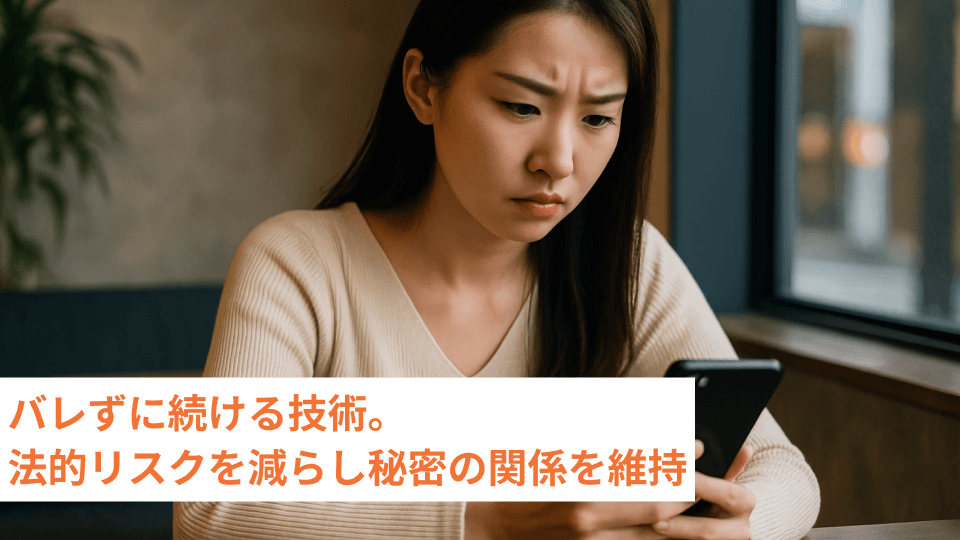 バレずに続ける技術。法的リスクを減らし秘密の関係を維持