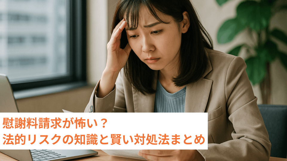 慰謝料請求が怖い？法的リスクの知識と賢い対処法まとめ