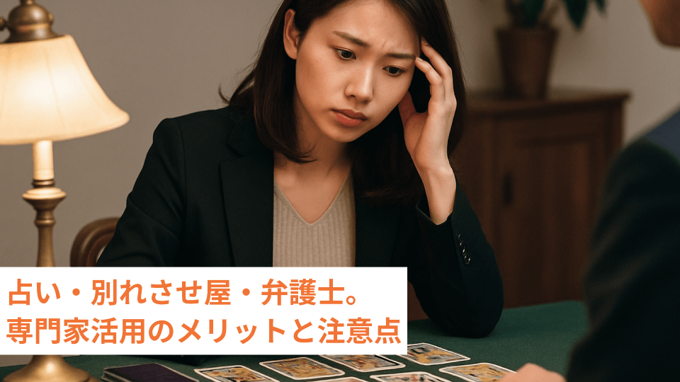 占い・別れさせ屋・弁護士。専門家活用のメリットと注意点
