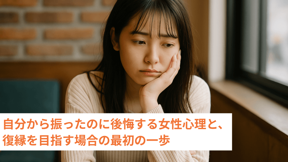 自分から振ったのに後悔する女性心理と、復縁を目指す場合の次の一歩