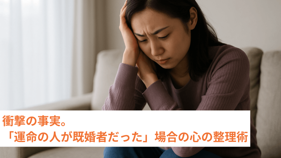 衝撃の事実。「運命の人が既婚者だった」場合の心の整理術