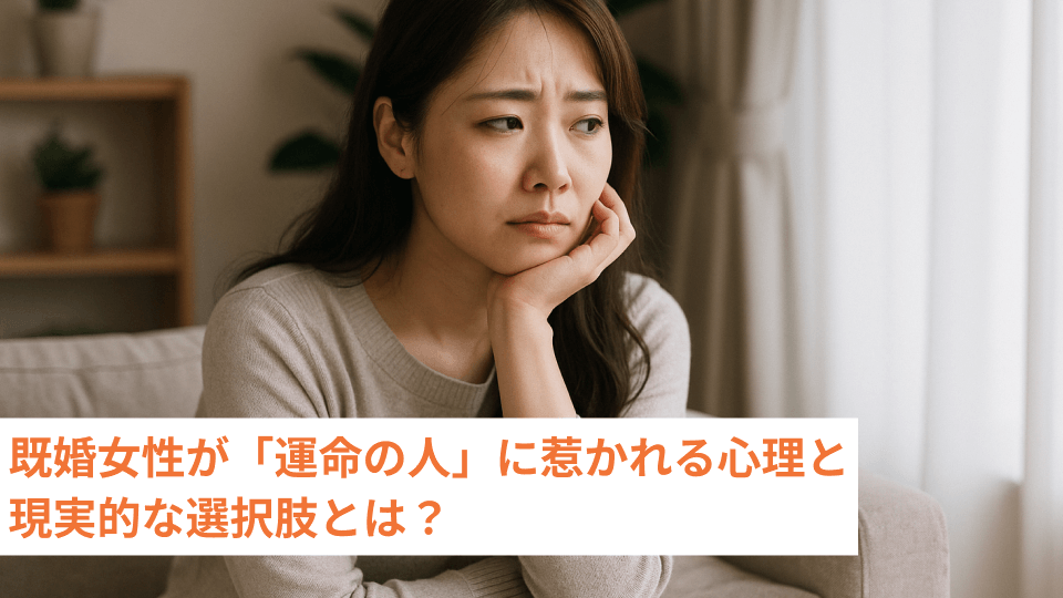 既婚女性が「運命の人」に惹かれる心理と現実的な選択肢とは？