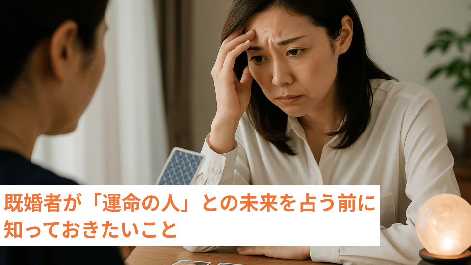 既婚者が「運命の人」との未来を占う前に知っておきたいこと