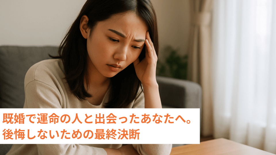 既婚で運命の人と出会ったあなたへ。後悔しないための最終決断