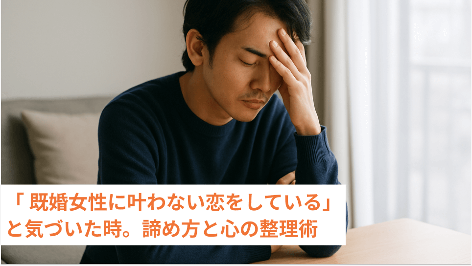 「 既婚女性に叶わない恋をしている」と気づいた時。諦め方と心の整理術