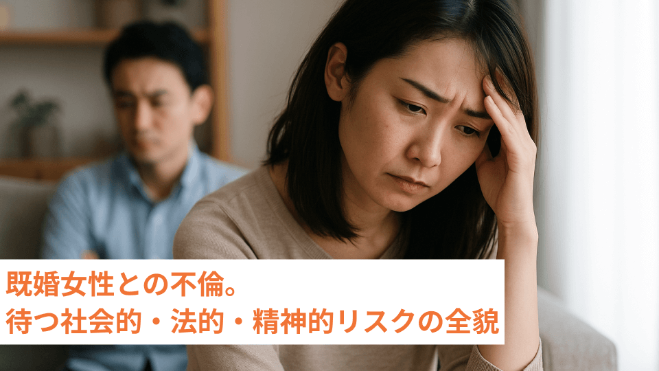 既婚女性との不倫。待つ社会的・法的・精神的リスクの全貌
