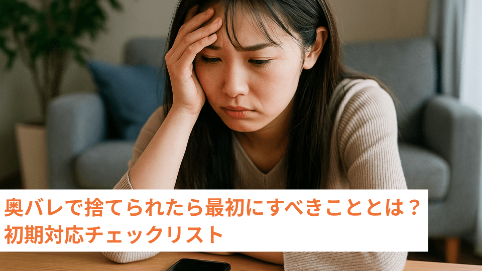 奥バレで捨てられたら最初にすべきこととは？初期対応チェックリスト