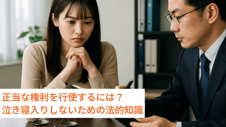 正当な権利を行使するには？泣き寝入りしないための法的知識