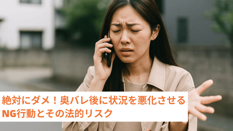 絶対にダメ！奥バレ後に状況を悪化させるNG行動とその法的リスク