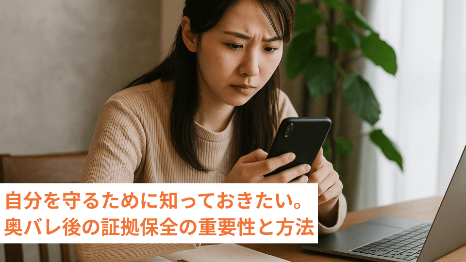 自分を守るために知っておきたい。奥バレ後の証拠保全の重要性と方法