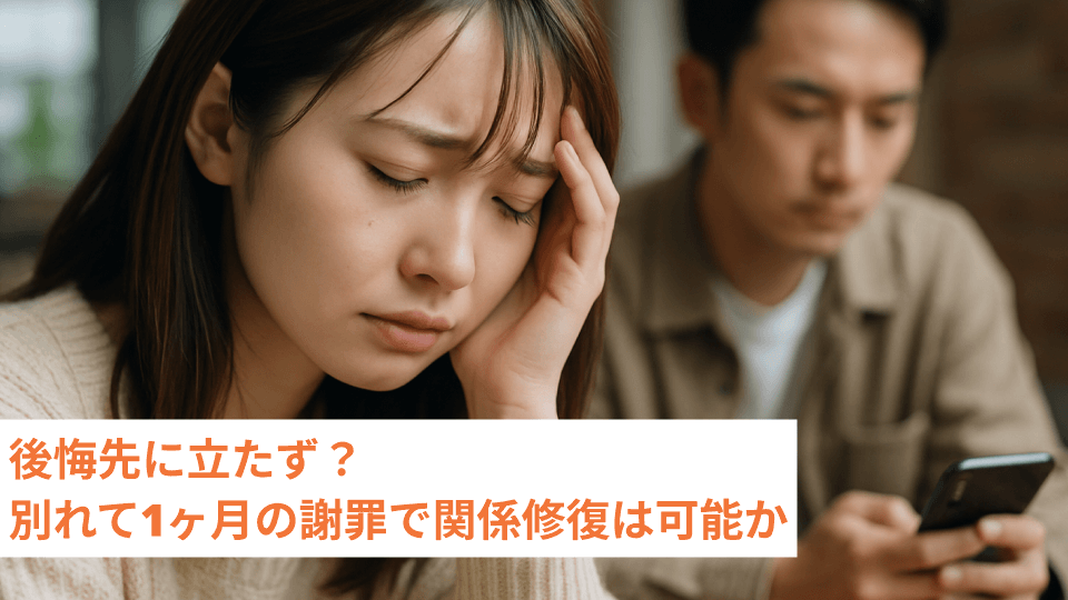 後悔先に立たず？別れて1ヶ月の謝罪で関係修復は可能か