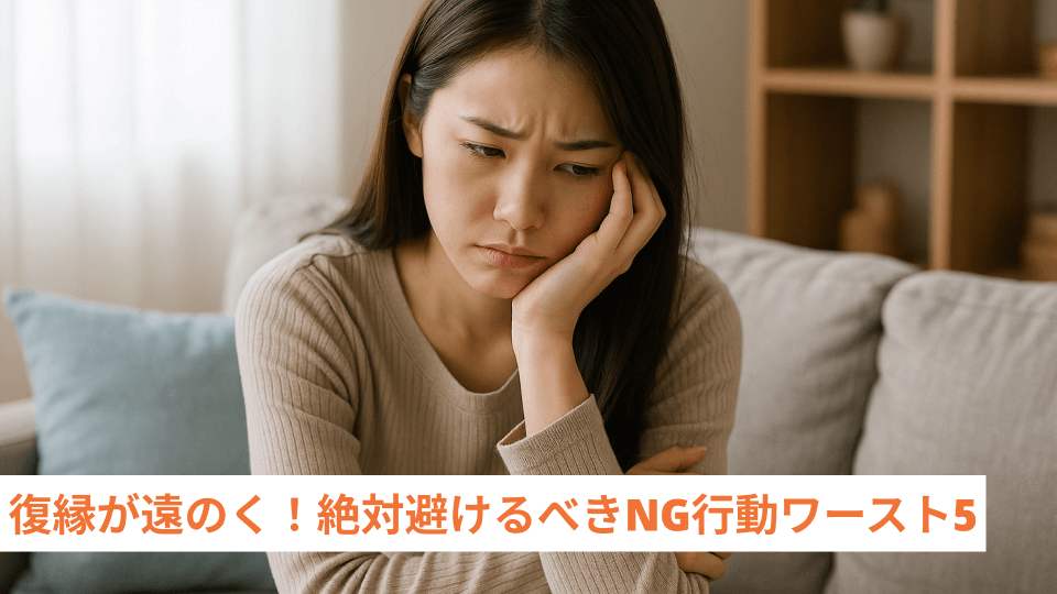 復縁が遠のく！絶対避けるべきNG行動ワースト5