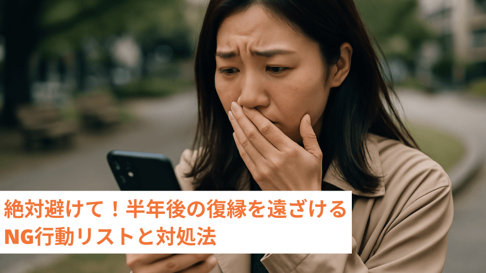 絶対避けて！半年後の復縁を遠ざけるNG行動リストと対処法