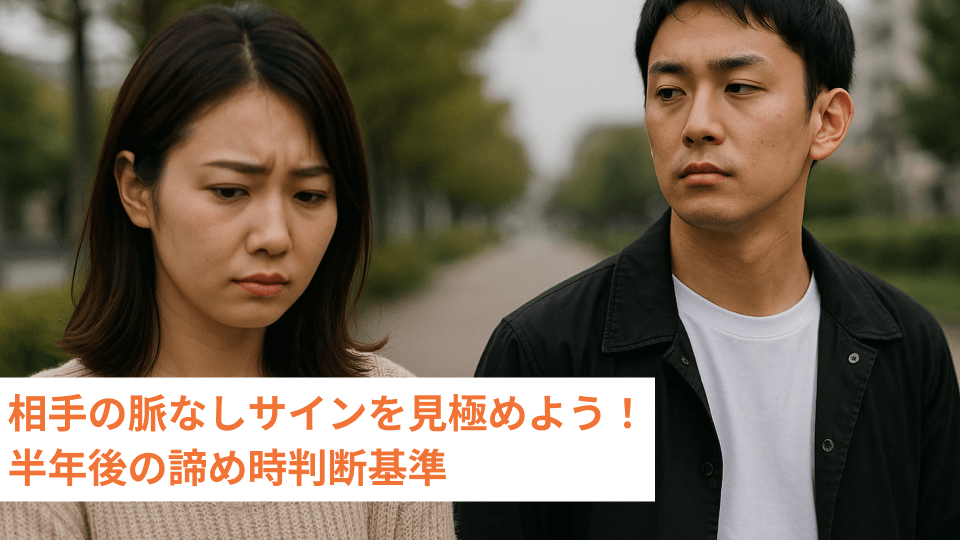 相手の脈なしサインを見極めよう！半年後の諦め時判断基準