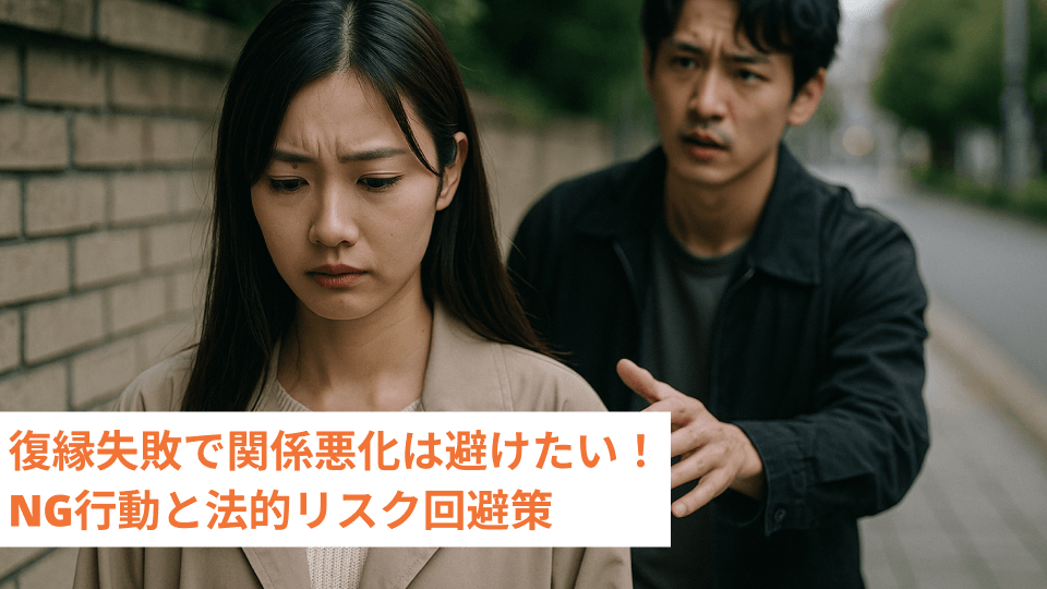 復縁失敗で関係悪化は避けたい！NG行動と法的リスク回避策