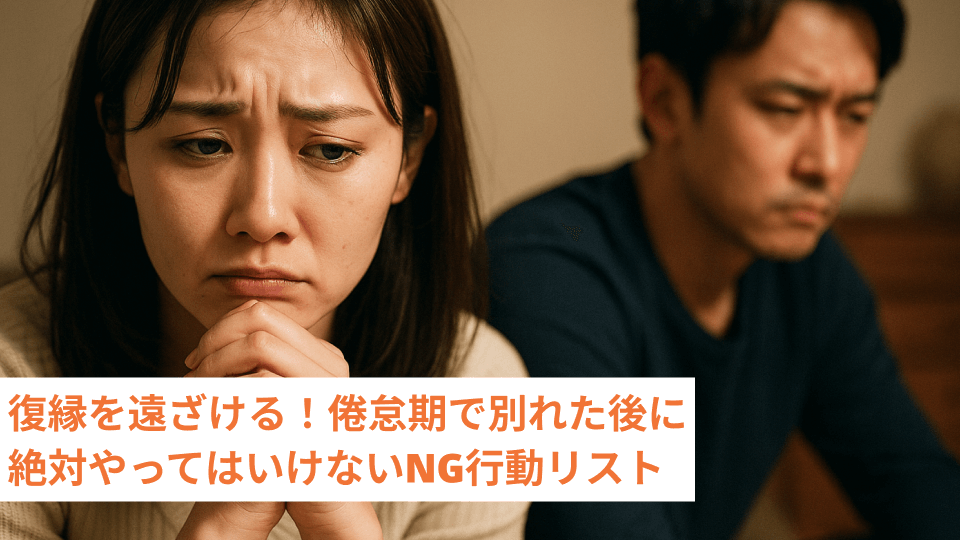 復縁を遠ざける！倦怠期で別れた後に絶対やってはいけないNG行動リスト