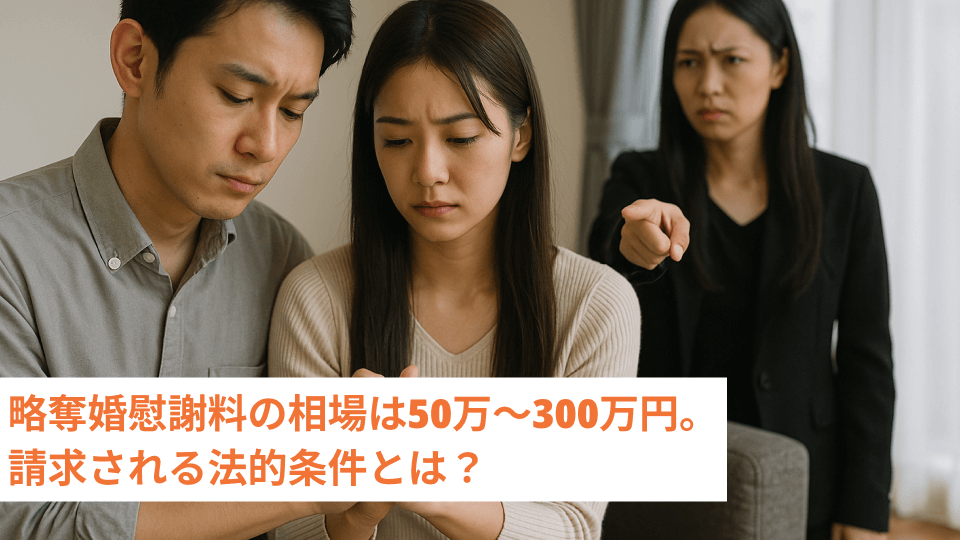 略奪婚慰謝料の相場は50万〜300万円。請求される法的条件とは？