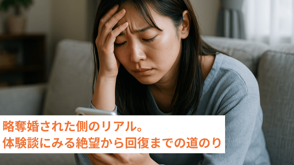 略奪婚された側のリアル。体験談にみる絶望から回復までの道のり
