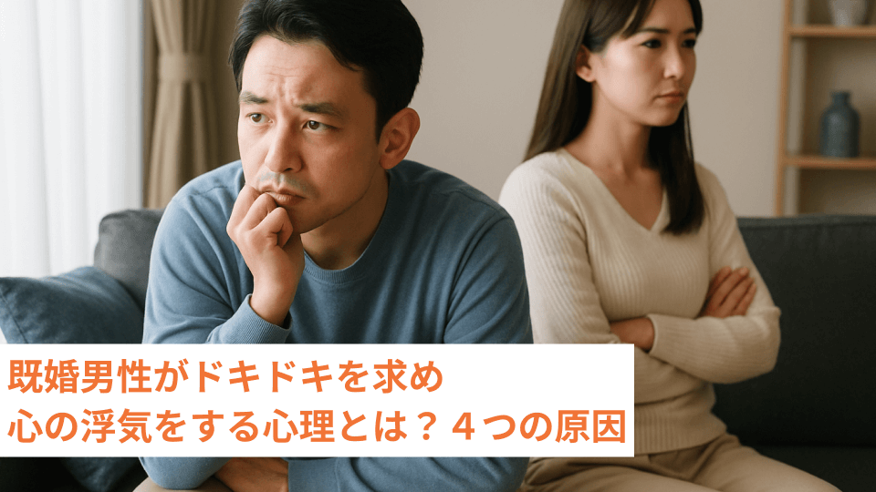 既婚男性がドキドキを求め心の浮気をする心理とは？４つの原因