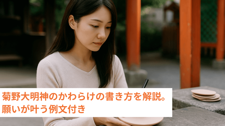菊野大明神のかわらけの書き方を解説。願いが叶う例文付き