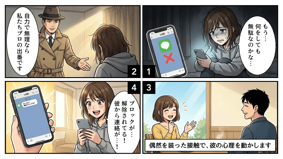 自力でダメなら復縁工作のプロを頼る