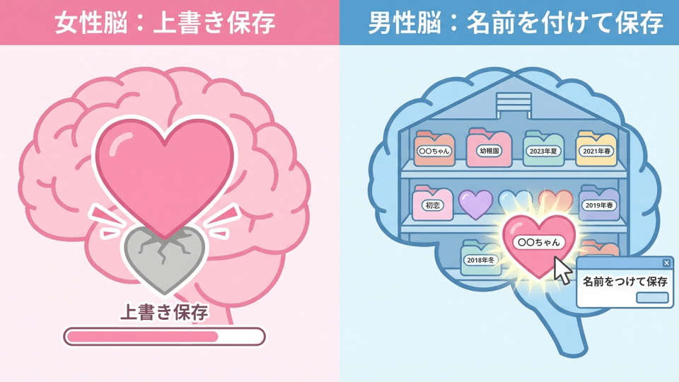 女性の恋愛は「上書き保存」、男性の恋愛は「名前を付けて保存」