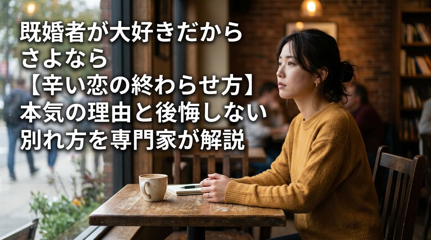 既婚者が大好きだからさよなら【辛い恋の終わらせ方】本気の理由と後悔しない別れ方を専門家が解説