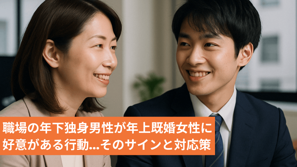 職場の年下独身男性が年上既婚女性に好意がある行動…そのサインと対応策