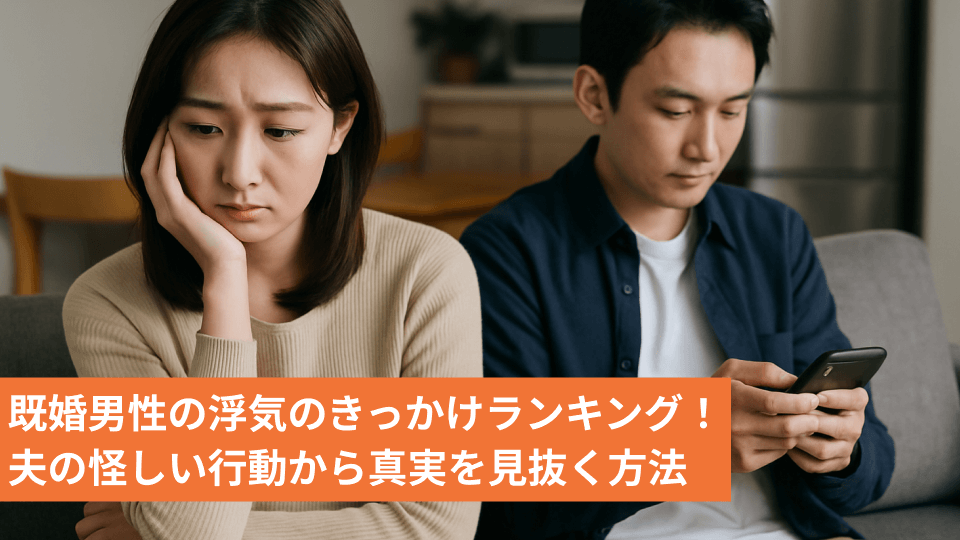 既婚男性の浮気のきっかけランキング！夫の怪しい行動から真実を見抜く方法