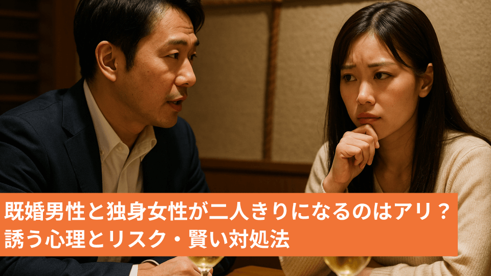 既婚男性と独身女性が二人きりになるのはアリ？誘う心理とリスク・賢い対処法